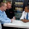President Barack Obama speaks with small business owners during a meeting at the Tastee Sub Shop in Edison, New Jersey
